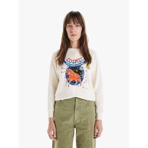 MOTHER Cream Graphic 'Cosmic' Sweatshirt with Orange & Blue Print